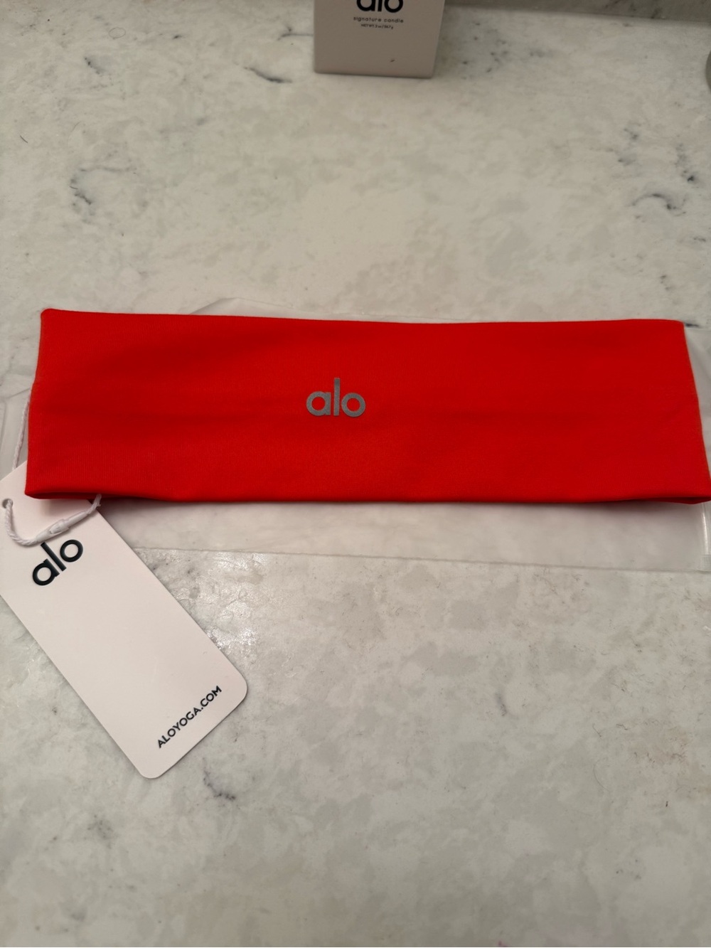 ALO Yoga Bright Red-Orange Performance Headband
